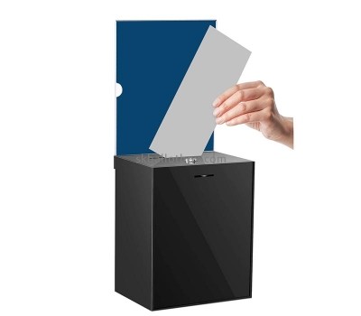 Acrylic box manufacturer custom plexiglass ballot box with sign holder BB-2911