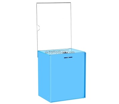 Acrylic box manufacturer custom plexiglass suggestion box with sign plate SB-112