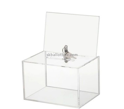 Plexiglass products supplier custom acrylic voting box with lock sign holder BB-2913
