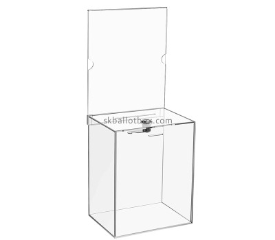 Custom transparent acrylic comment box with lock and sign holder SB-130