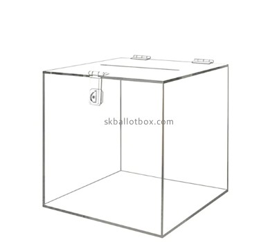 Custom clear acrylic voting box with lock BB-2929