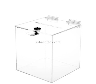 Custom clear acrylic election box with lock BB-2930