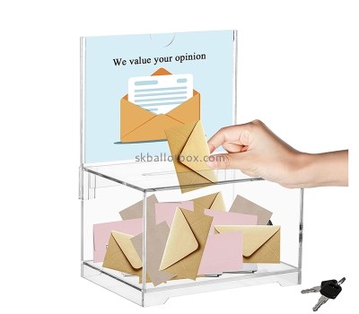 Custom acrylic comment box with lock and sign holder SB-136