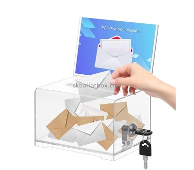Custom acrylic comment box with lock key and sign holder SB-137