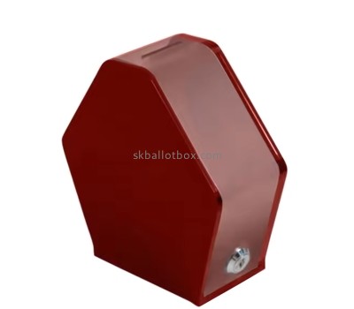 Custom acrylic hexagon donation box DB-168