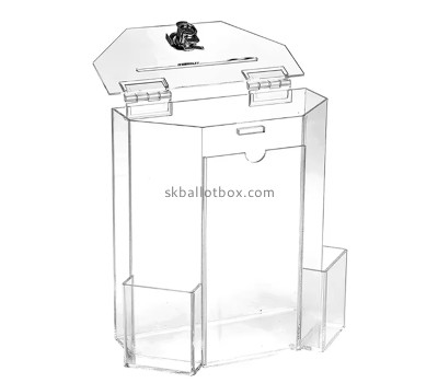 Custom acrylic ballot box with business card holder BB-2938