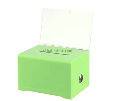 Custom acrylic ballot box with sign holder BB-2939