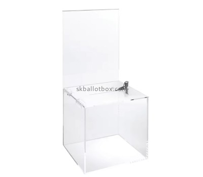 Custom acrylic suggestion collection box with sign holder SB-143