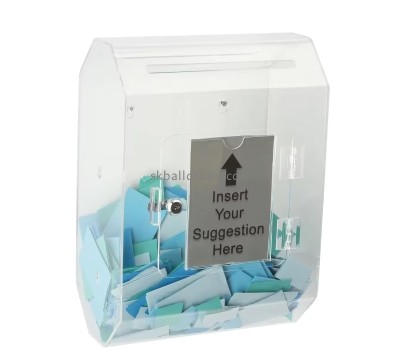 Custom acrylic suggestion collection box with sign slot SB-149