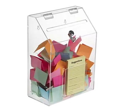 Custom acrylic suggestion collection box with notepad holder SB-150