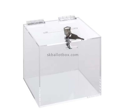 Custom acrylic election collection box with lock and keys BB-2947