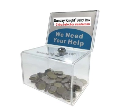 Custom acrylic money collection box with slot DB-192