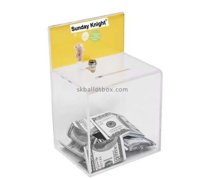 Custom acrylic money collection box DB-194