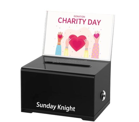 Wholesale custom acrylic charity collection box DB-258