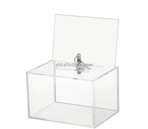Plexiglass products supplier custom acrylic voting box with lock sign holder BB-2913