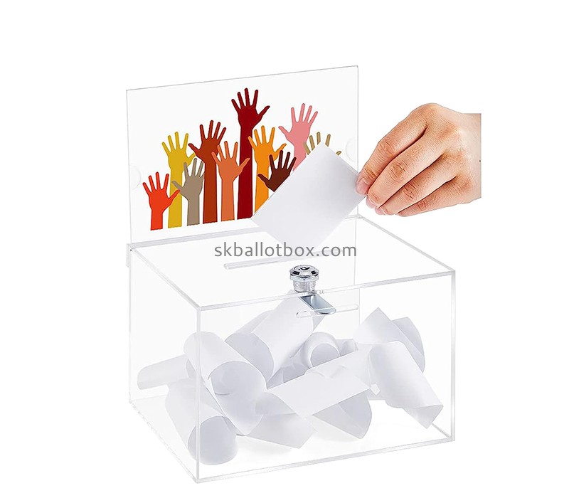 Plexiglass display manufacturer custom acrylic suggestion collection box SB-085