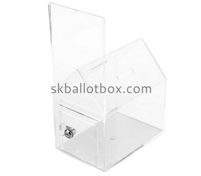 Custom house shape acrylic donation box with sign holder BB-2750