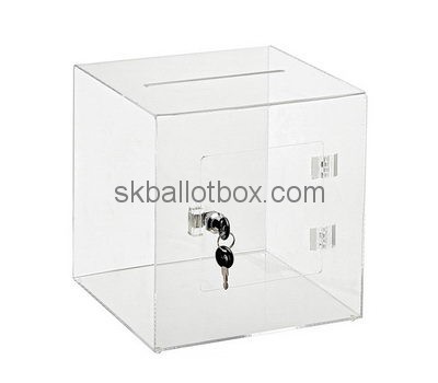 Customize square clear acrylic ballot box BB-2696