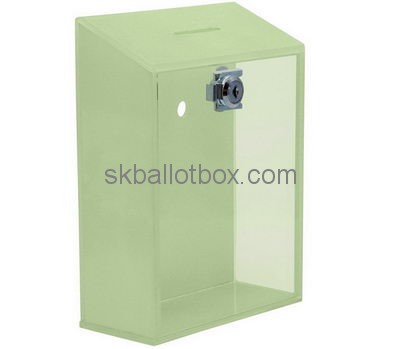 Customize green lucite lockable ballot box BB-1931