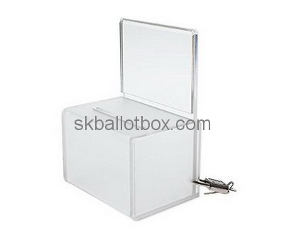 Customize plexiglass clear ballot box with lock BB-1879