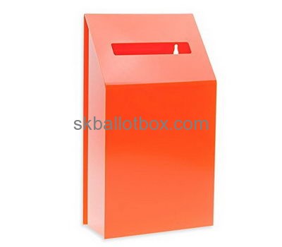 Bespoke orange acrylic wall mounted suggestion box BB-1556