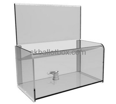 Customized clear acrylic fundraising box BB-1382