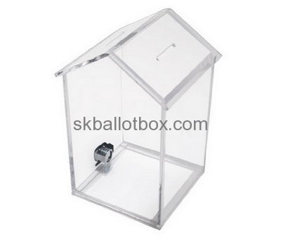 Ballot box suppliers custom acrylic ballot box with sign holder BB-1269