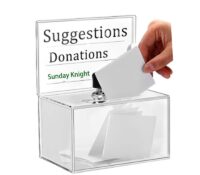 Wholesale custom acrylic suggestion box with sign holder SB-233 Wholesale custom acrylic suggestion box with sign holder