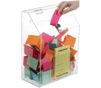 Wholesale custom acrylic wall election box with notepad holder BB-3045 Wholesale custom acrylic wall election box with notepad holder