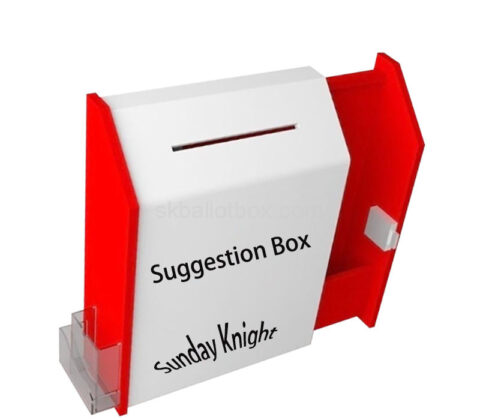 Wholesale custom plexiglass suggestion box with pamphlet holder