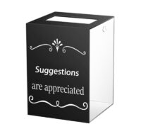 Wholesale custom plexiglass suggestion collection container