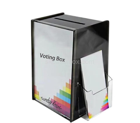 Wholesale custom acrylic voting box with pamphlet holder