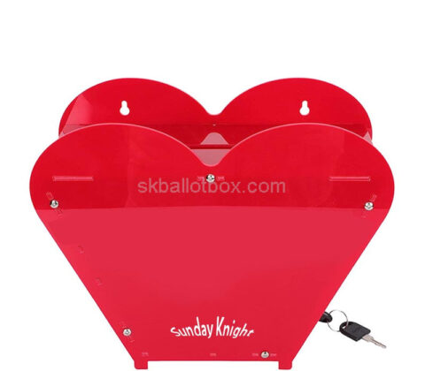 Wholesale custom acrylic wall heart shape charity box