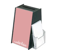 Wholesale custom acrylic suggestion box with pamphlet holder SB-283 Wholesale custom acrylic suggestion box with pamphlet holder