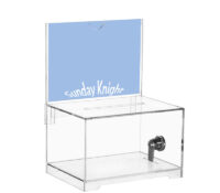 Wholesale custom acrylic suggestion box with lock and sign holder