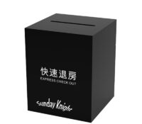 Custom acrylic hotel front desk express checkout cards box