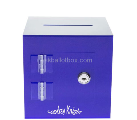 Custom acrylic ballot box open door and lock