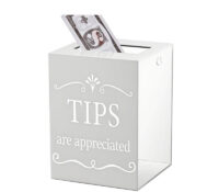 Custom acrylic tips jar for cafes
