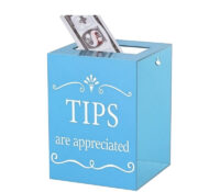 Custom acrylic donation tip buckets for restaurants