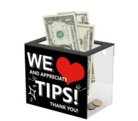 Custom acrylic tip jar for bartender DB-376 Custom acrylic tip jar for bartender