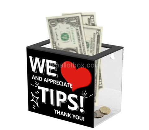 Custom acrylic tip jar for bartender