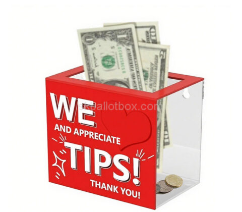 Custom acrylic tip box for money