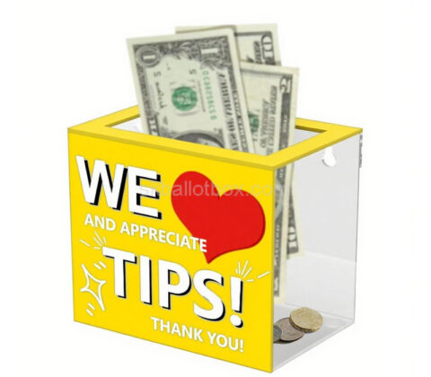 Custom acrylic tip box for restaurants