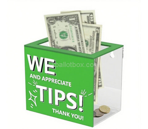 Custom acrylic tip box for service counters