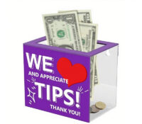 Custom acrylic tip box for checkout areas DB-383 Custom acrylic tip box for checkout areas