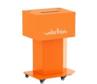 Custom acrylic public areas feedback box with wheels