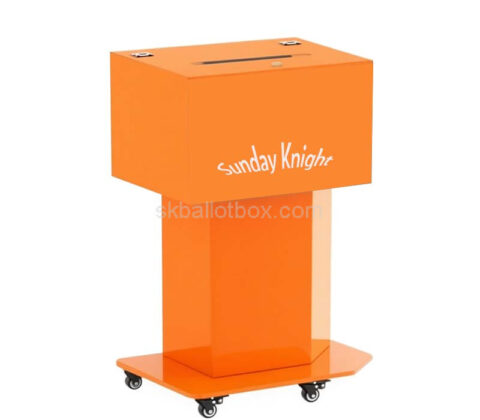 Custom acrylic public areas feedback box with wheels