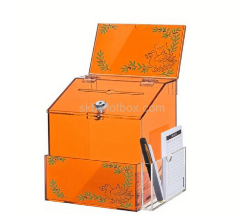 Custom acrylic ballot box with sign brochure holders