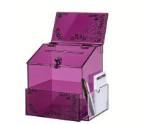 Custom acrylic voting box with sign brochure holders