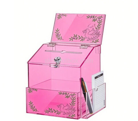 Custom acrylic vote box with key sign brochure holders